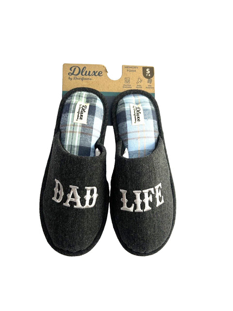 Dluxe by Dearfoams Men's Gray Dad Slide Slippers | Dluxe by Dearfoams in Lebanon