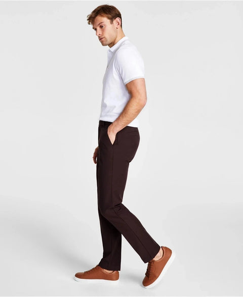 Michael Kors Men's Brown Classic Fit Performance Trousers | Michael Kors In Lebanon