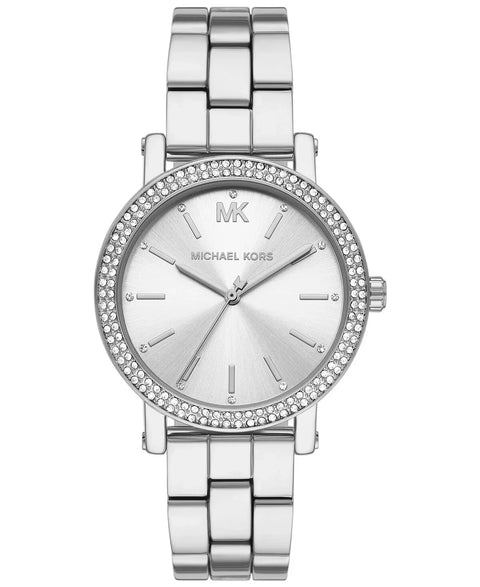 Michael kors Women's Corey Three-Hand Silver-Tone Alloy Watch |Michael kors In Lebanon