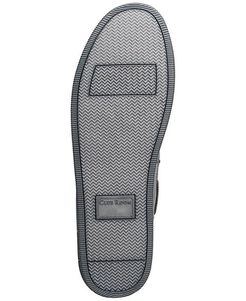 Club Room Men's Grey Faux-Suede Moccasin Slippers with Faux-Fur Lining | Club Room In Lebanon