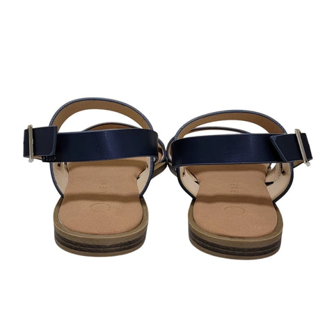 Journee Collection Women's Navy Lavine  Multi Strap Sandals | Journee Collection  in Lebanon
