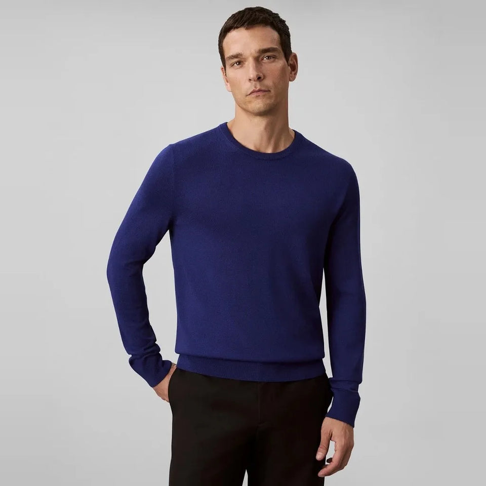 Calvin Klein Men's Blue Merino Wool Crew Neck Pullover Blouse