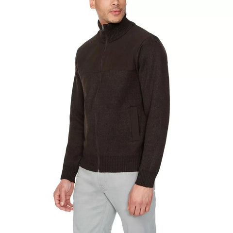 Izod Men's Brown Long Sleeve Full Zip Lined Jacket |Izod In Lebanon