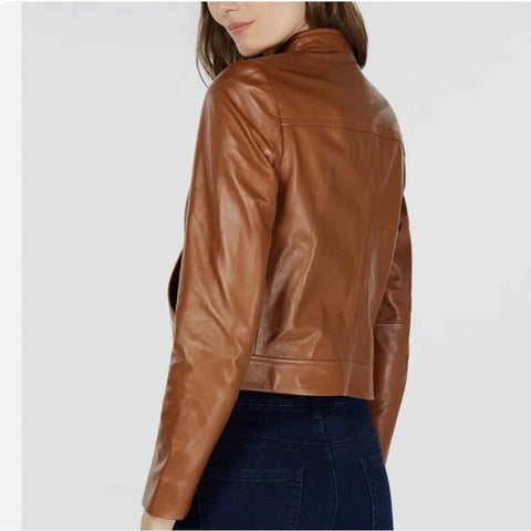 Michael Kors Women's Camel Leather Jacket |Michael Kors In Lebanon