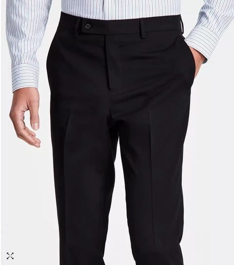 DKNY Men's Black Modern Fit Flat Front Trousers | DKNY In Lebanon