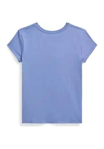 Polo Ralph Lauren Girl's Blue Mixed-Logo Cotton T-Shirt  |Polo Ralph Lauren In Lebanon