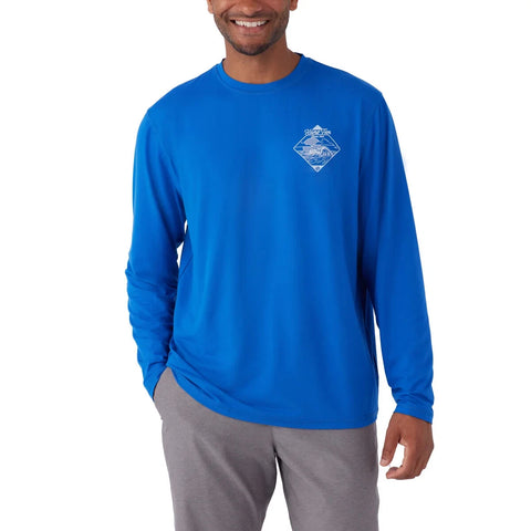 Hang Ten Men’s Royal Blue Crew Neck Long Sleeve Sun Blouse | Hang Ten In Lebanon