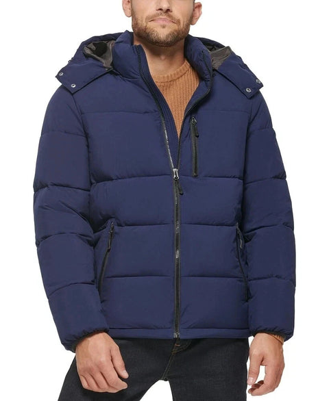 Club Room Men's Navy Stretch Hooded Puffer Jacket | Club Room In Lebanon