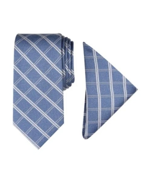 Nautica Men's Grey Marion Grid Tie & Pocket Square Set | Nautica In Lebanon
