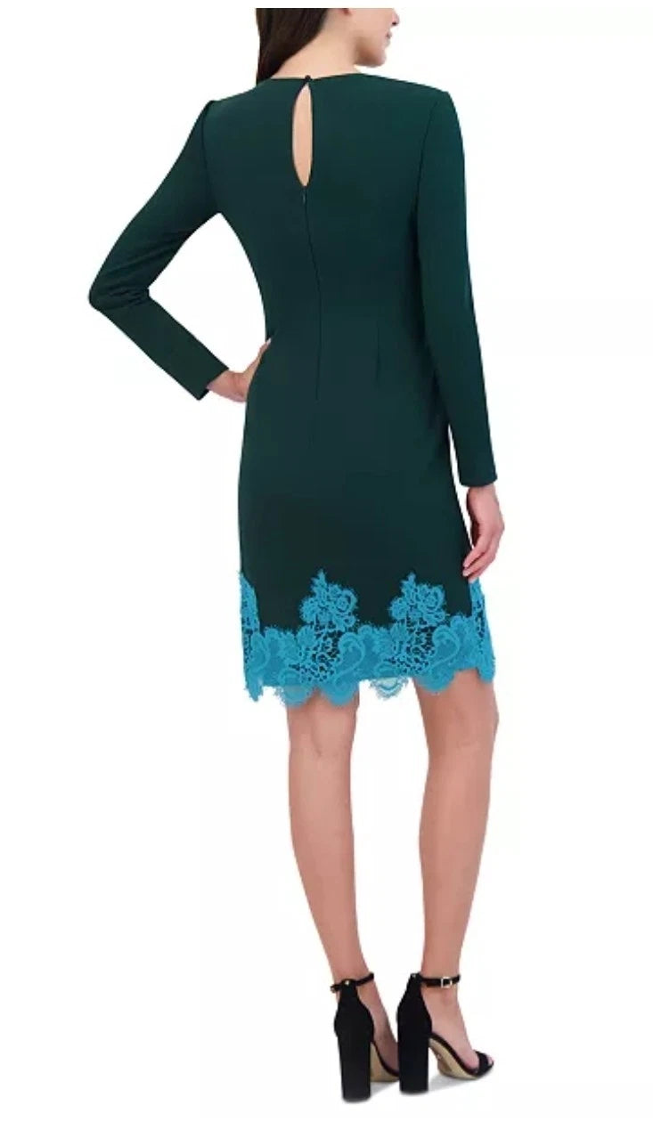 Vince Camuto Women's Dark Green Lace-Hem Bodycon Dress |Vince Camuto In Lebanon