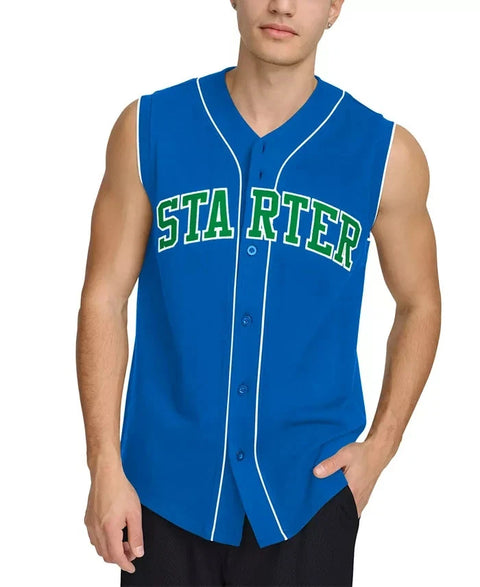 Starter Men's Royal Blue Logo Embroidered Sleeveless Baseball Tank Top | Starter In Lebanon
