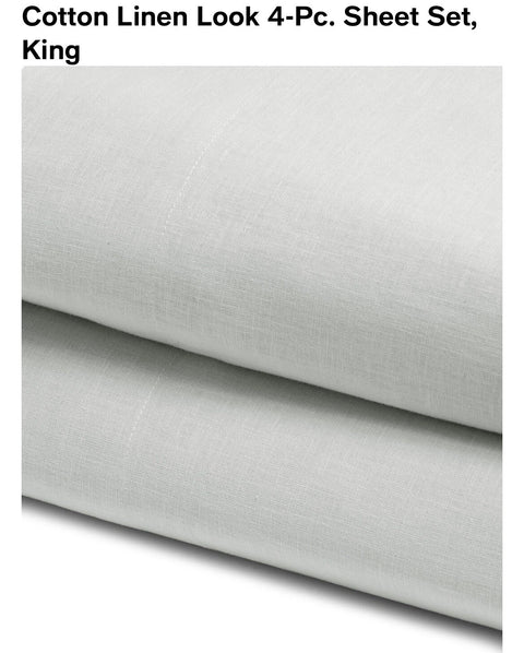 Tranquil White Cotton Linen Look 4-Pc Sheet Set |Tranquil In Lebanon