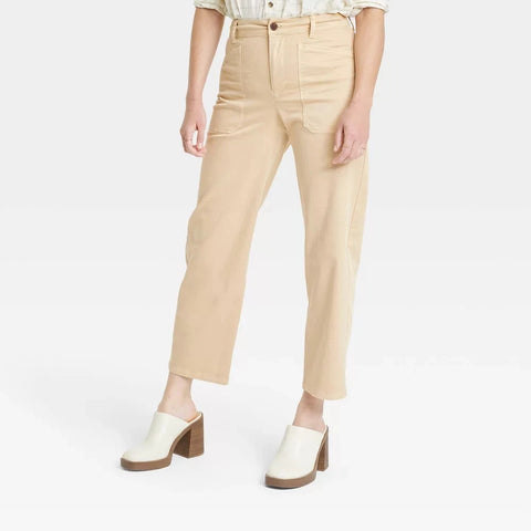 Universal Thread Women's Tan High-Rise Barrel Leg Pants | Universal Thread In Lebanon
