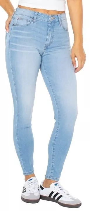 Celebrity Pink Women's Light Blue Mid-Rise Button-Front Curvy Conscious Jeans | Celebrity Pink In Lebanon