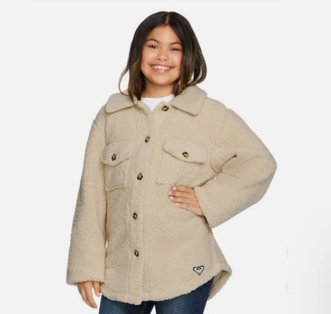 Roxy Girl Girl's Beige Fleece Shirt Jacket |Roxy Girl In Lebanon