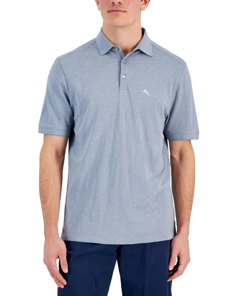 Tommy Bahama Men's Gray  Portola Point Space-Dyed Stripe Polo T-Shirt |Tommy Bahama in Lebanon