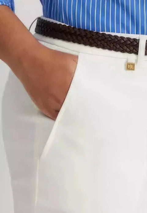 Lauren Ralph Lauren Women's White Plus Size Stretch Cotton Cropped Pants|Lauren Ralph Lauren In Lebanon