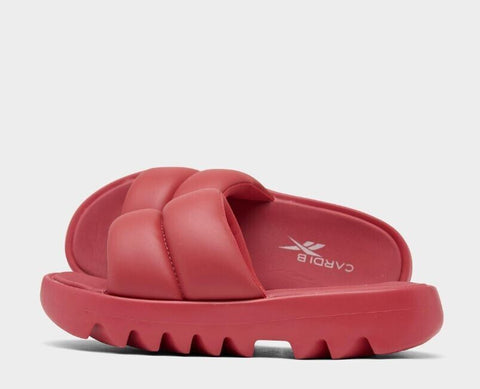 Reebok Women's Cardi B Slide Dark Coral Slipper HP2219 ARS1 shoes67 shr