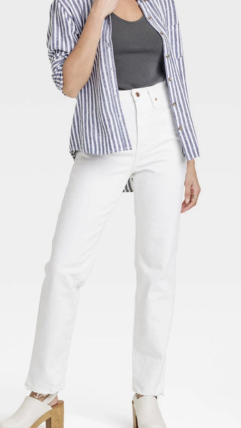 Universal Thread Women's White High-Rise Straight Jeans | Universal Thread In Lebanon