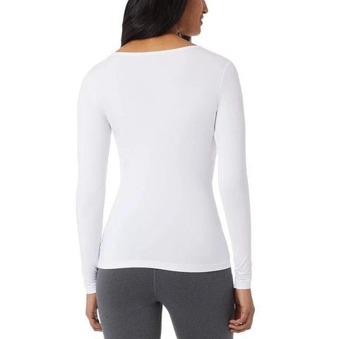 32 Degrees Women's White Weatherproof Scoop Neck Long Sleeve Blouse |32 Degrees In Lebanon
