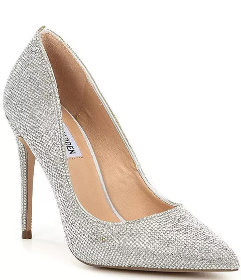 Steve Madden Women's Silver Crystal Daisie Heels | Steve Madden In Lebanon