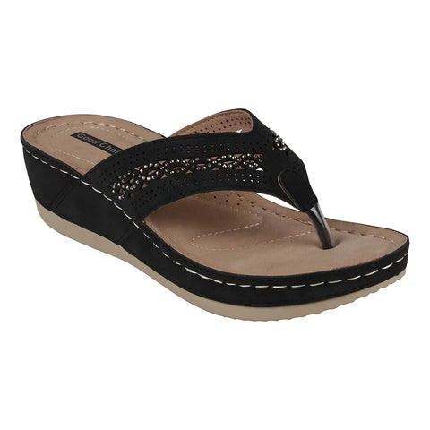 Good Choice Women's Black  Wedge  Slippers | Good Choice in Lebanon