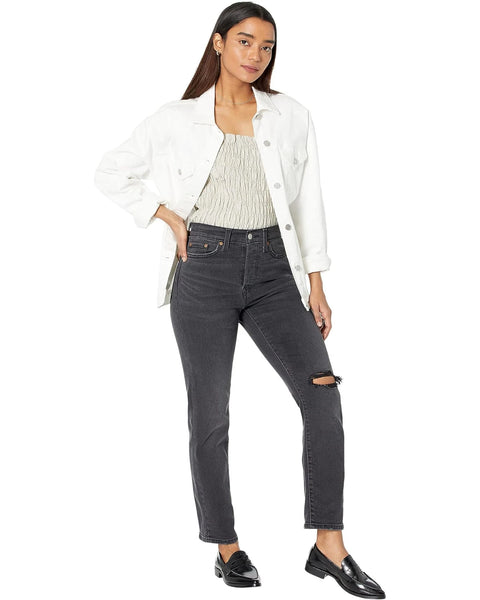 Levi's Women's Black High-Rise Wedgie Straight Cropped Jeans  |Levi's In Lebanon