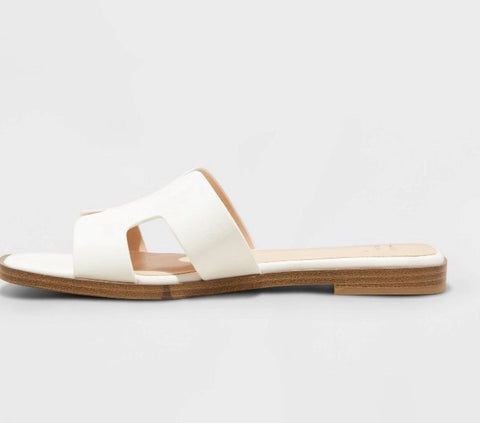 A New Day Women's White Nina Wide Width H-band Slide Slippers | A New Day In Lebanon