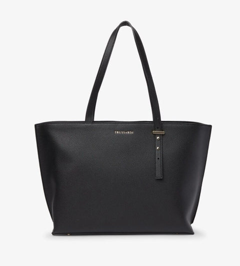 Trussardi Women's Black Leather Shoulder Bag |Trussardi In Lebanon