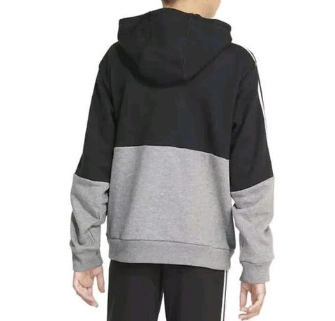 Adidas Big Boy's Black, Heather Grey Pullover Fleece Hoodie |Adidas In Lebanon