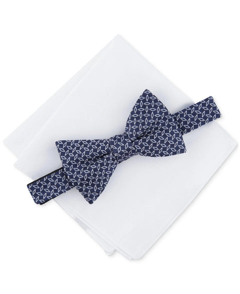 Alfani Men's Blue Holland Textured Bow Tie & Pocket Square | Alfani In Lebanon