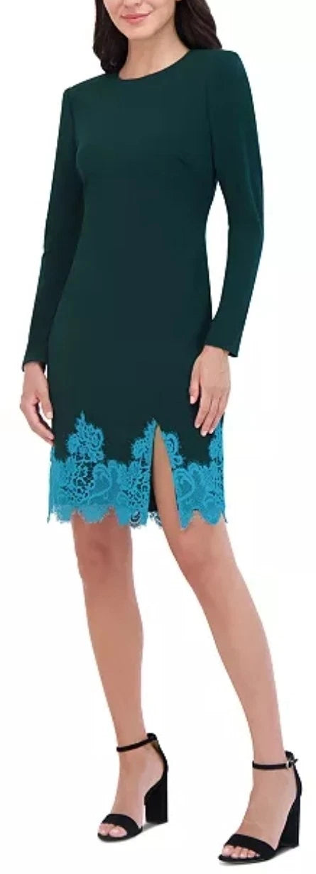 Vince Camuto Women's Dark Green Lace-Hem Bodycon Dress |Vince Camuto In Lebanon