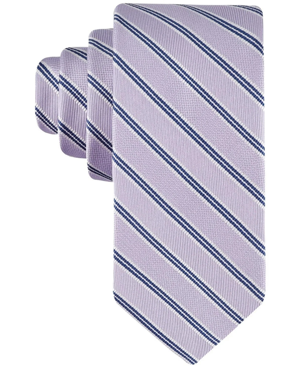 Tommy Hilfiger Men's Lilac Maverick Stripe Lilac Silk Blend Neck Tie | Tommy Hilfiger In Lebanon
