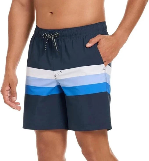 Hurley Men's Navy Multi Striped Trunks Swim Shorts |Hurley In Lebanon