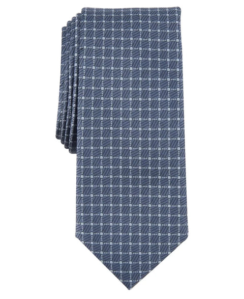 Alfani Men's Dark Gray Danner Grid Print Tie | Alfani In Lebanon