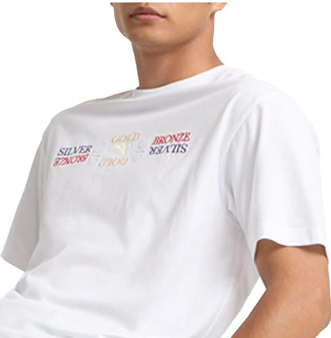 Puma Men's White Cotton Embroidered Graphic Winning T-Shirt | Puma In Lebanon