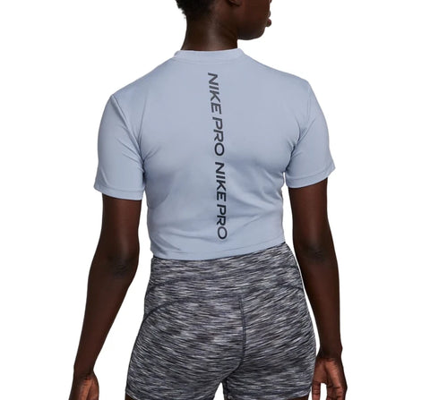 Nike Women's Gray Pro Dri-Fit Short-Sleeve Training Crop Top | Nike In Lebanon