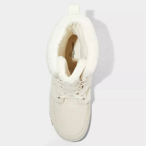 Universal Thread Women's Light Beige Corie Shearling Hiker Winter Boots |Universal Thread In Lebanon