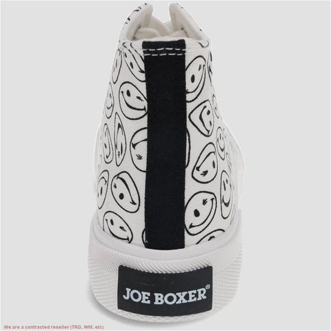 Joe Boxer Women's White & Black Smiley Face Pattern Sneakers|Joe Boxer In Lebanon
