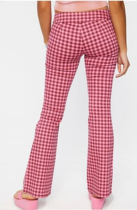 Forever 21 Women's Pink Checkered Pant | Forever 21 In Lebanon