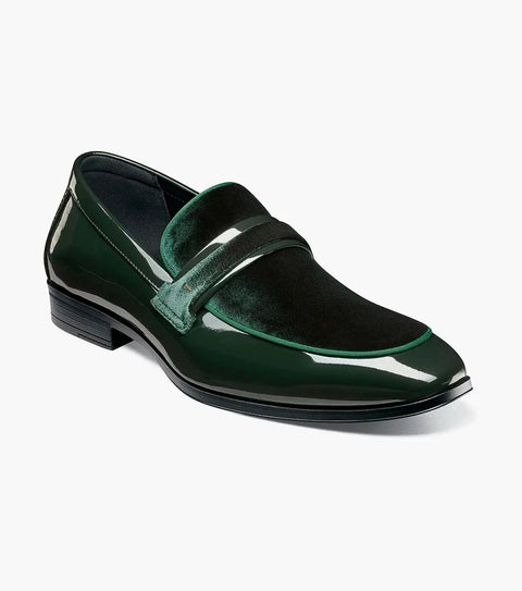 Stacy Adams Men's Dark Green Spratley Moc Toe Saddle Slip On Casual Shoe |Stacy Adams In Lebanon
