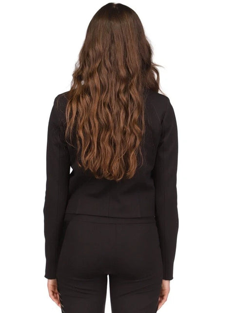 Michael Kors Women's Black Button-Front Mixed-Media Jacket |Michael Kors In Lebanon