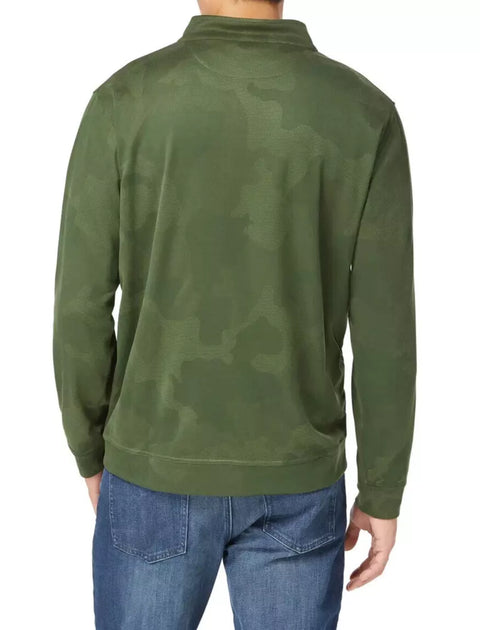 Kirkland Signature Men's Khaki Green Zip Neck Long Sleeve Blouse |Kirkland Signature In Lebanon