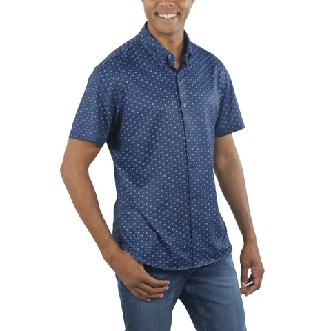 Jachs New York Men's Blue Short Sleeve Woven Shirt | Jachs New York  In Lebanon