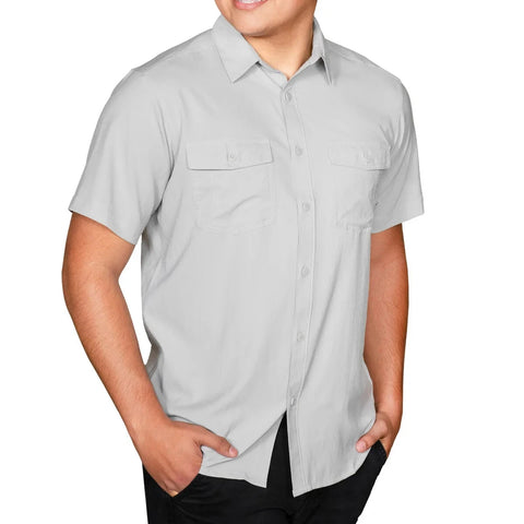 Columbia Men's Cool Gray Short Sleeve Woven Shirt | Columbia In Lebanon