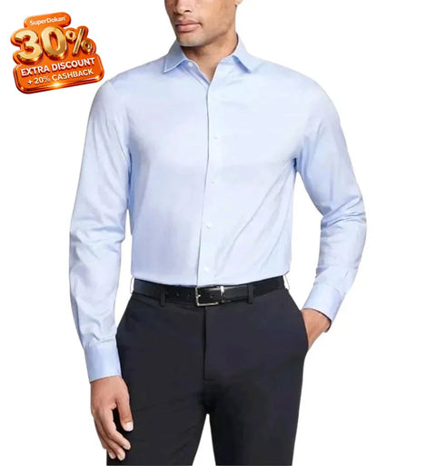 Tommy Hilfiger Men's Light Blue TH Flex Regular Fit Stretch Dress Shirt | Tommy Hilfiger In Lebanon