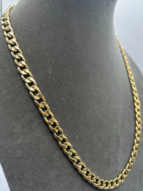 Steeltime Men's 18k gold Plated Stainless Steel 24" Miami Cuban Necklaces | Steeltime In Lebanon