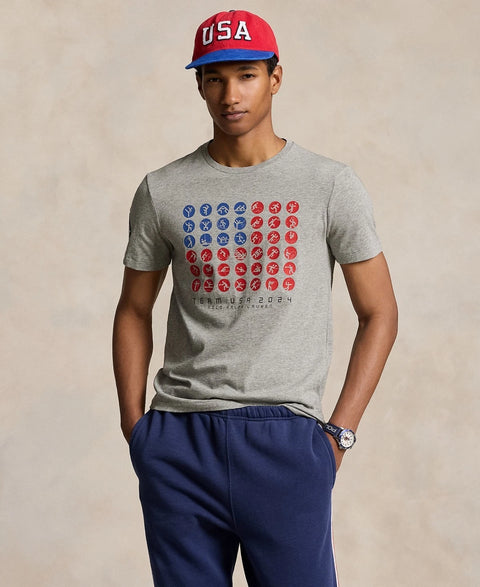 Polo Ralph Lauren Men's Gray Custom Slim Fit Team USA T-Shirt  | Polo Ralph Lauren In Lebanon