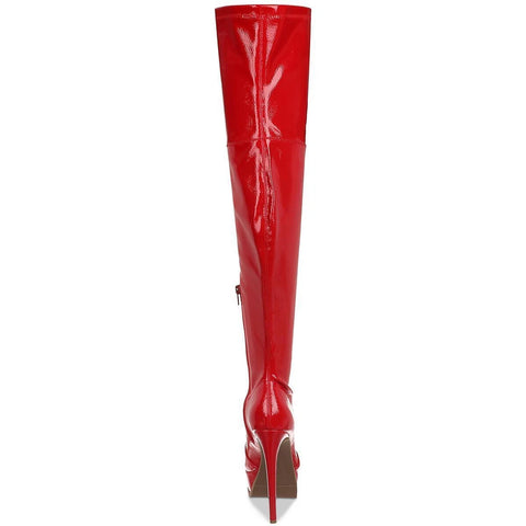 Thalia Sodi Women's Red Leather High Heeled Long Boots | Thalia Sodi In Lebanon