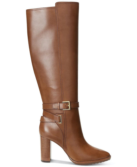Lauren Ralph Lauren Women's Tan Manchester Buckled Boots | Lauren Ralph Lauren In Lebanon